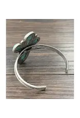 BRACELET CUFF BIG 2.2" WESTERN  TURQUOISE 1/2 CONCHO