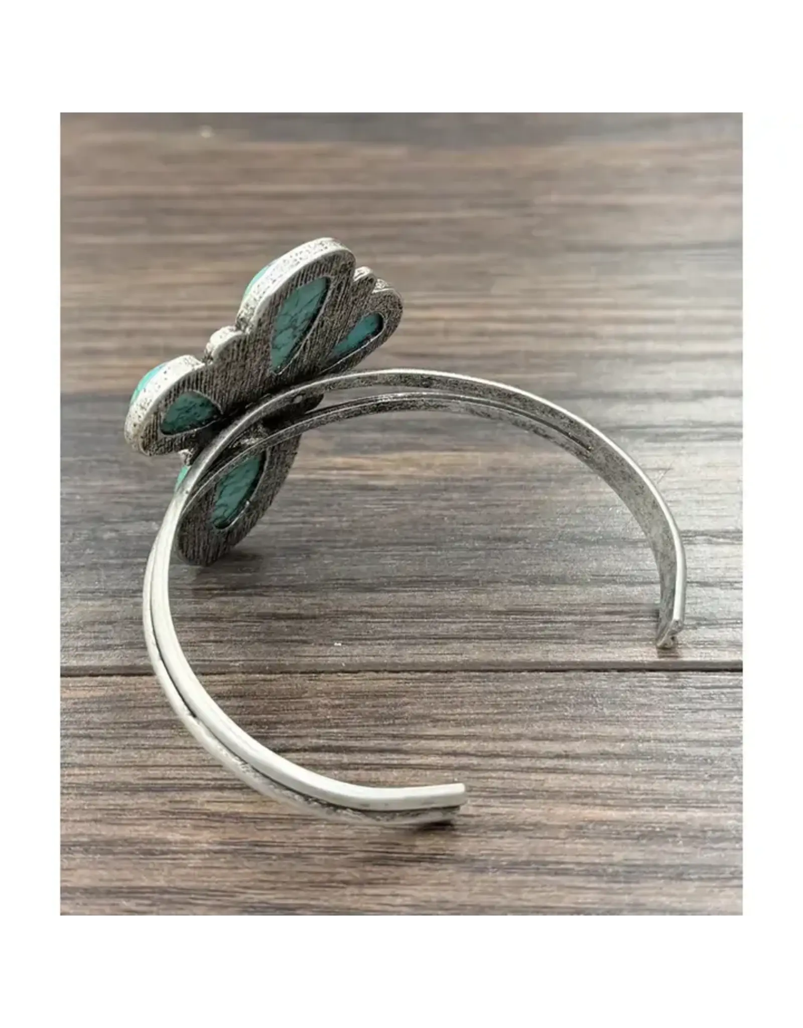 BRACELET CUFF BIG 2.2" WESTERN  TURQUOISE 1/2 CONCHO