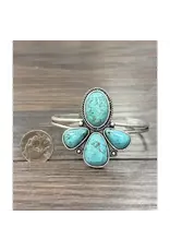 BRACELET CUFF BIG 2.2" WESTERN  TURQUOISE 1/2 CONCHO