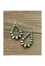 EARRING NAVAJO PEARL TEAR DROP HOOPS DANGLE