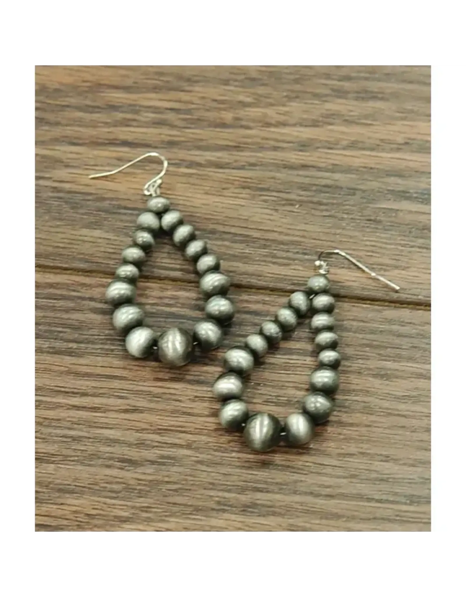 EARRING NAVAJO PEARL TEAR DROP HOOPS DANGLE