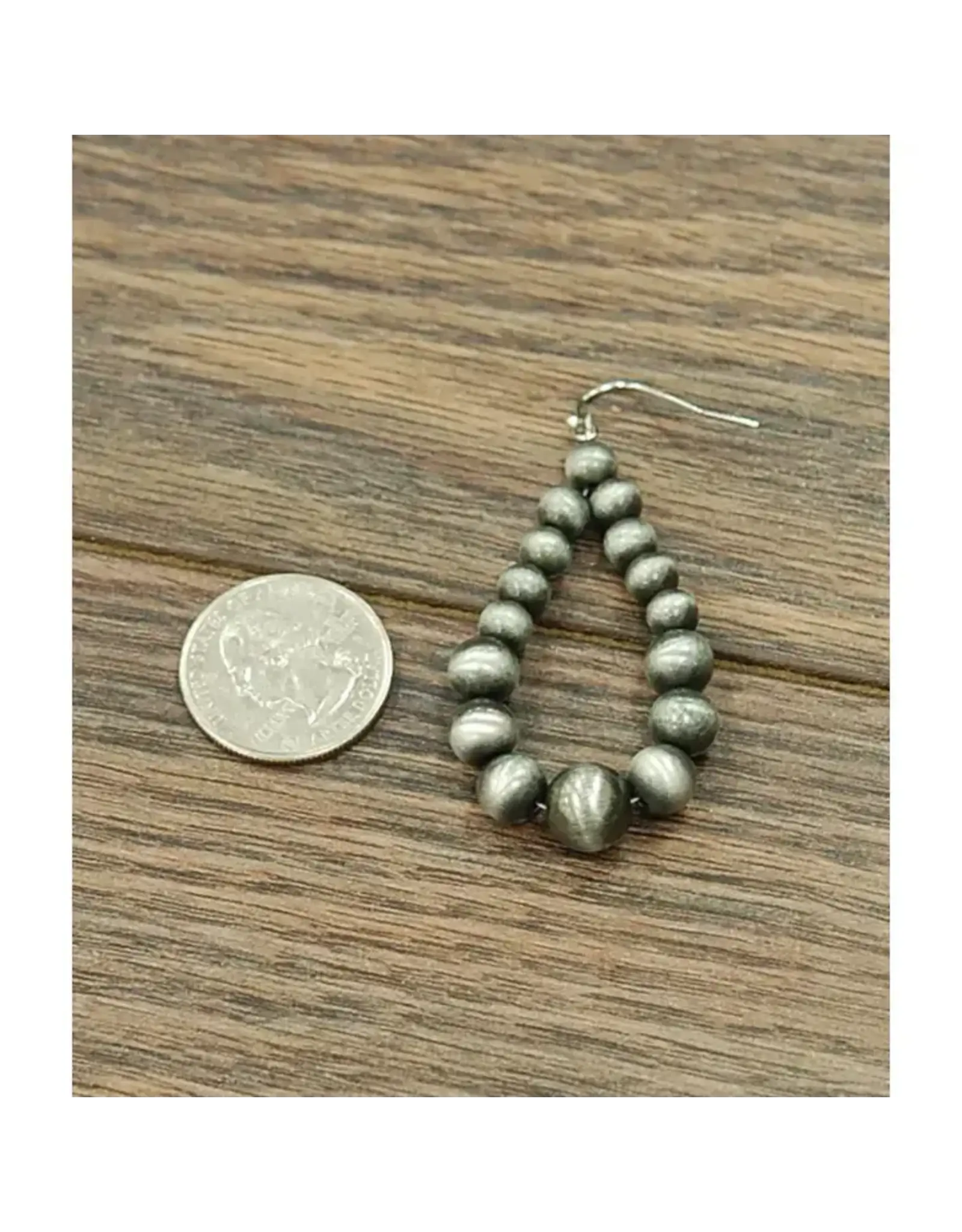 EARRING NAVAJO PEARL TEAR DROP HOOPS DANGLE