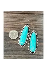 EARRINGS DANGLE OBLONG TURQUOISE STONES