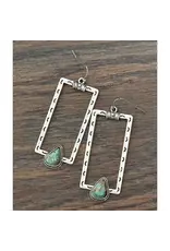 EARRINGS DANGLE BOHO CONCHO 2.2" RECTANGLE