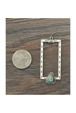EARRINGS DANGLE BOHO CONCHO 2.2" RECTANGLE
