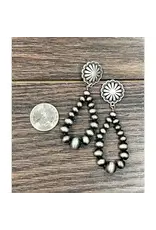 EARRING HOOP TEARDROP NAVAJO PEARL CONCHO STUD