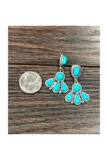 EARRING SQUARE TURQUOISE POST DANGLE TURQUOISE