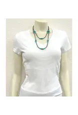 NECKLACE NAVAJO PEARL WESTERN 2 STRAND TURQUOISE BEADS