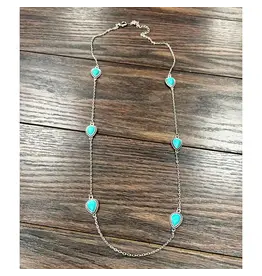NECKLACE 32" DROP TURQUOISE