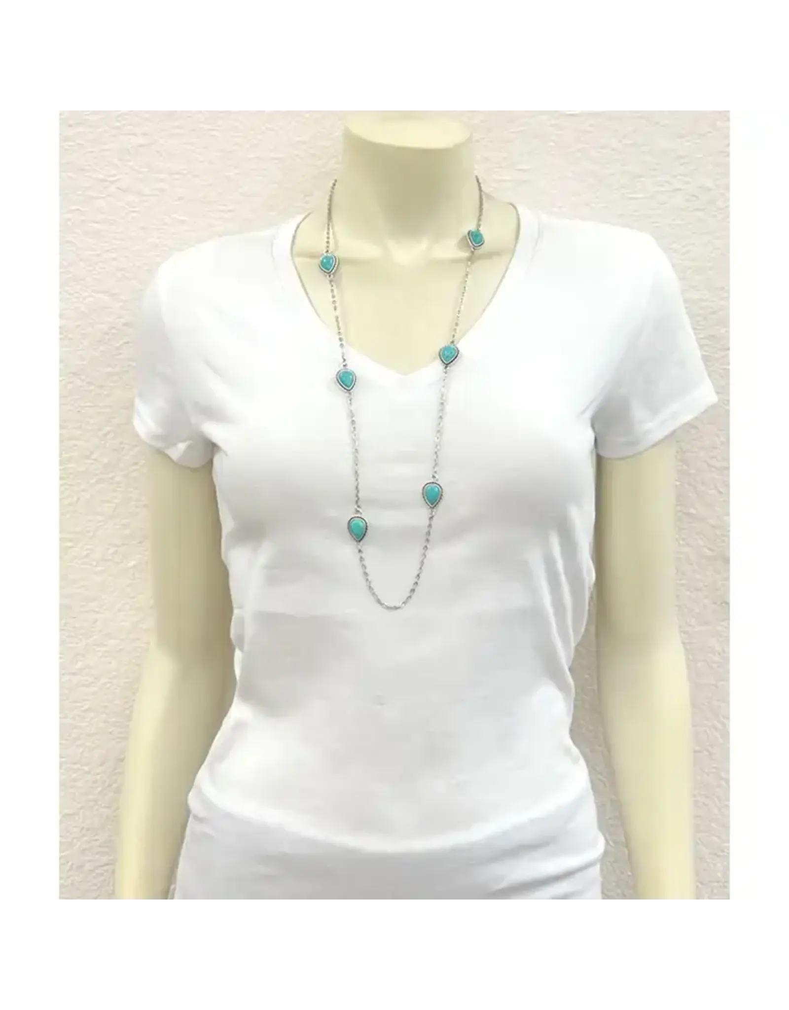 NECKLACE 32" DROP TURQUOISE