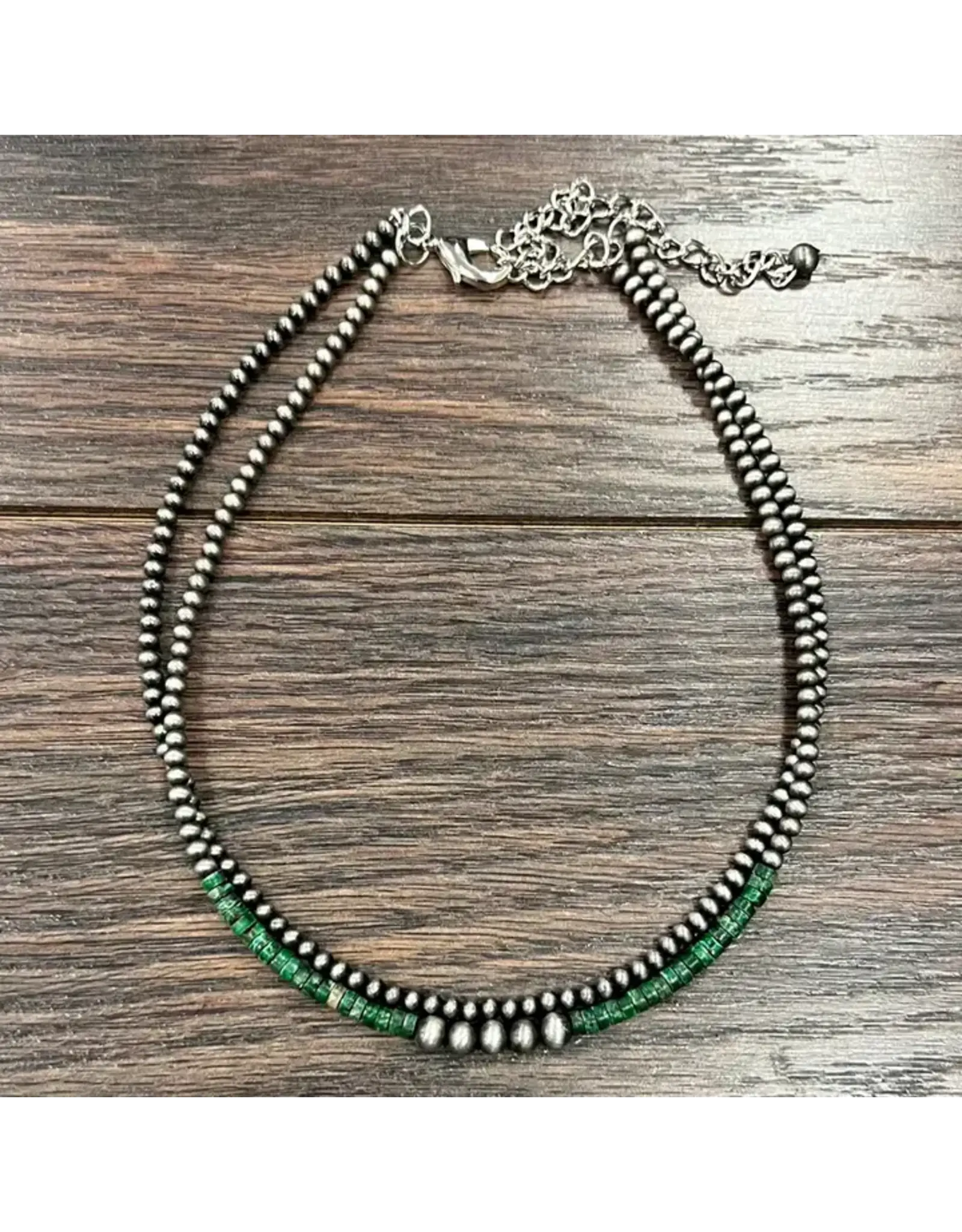 NECKLACE NAVAJO PEARL GREEN BEADS