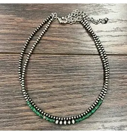 NECKLACE NAVAJO PEARL GREEN BEADS