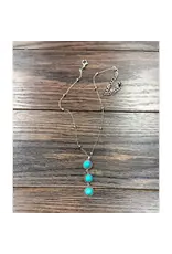 NECKLACE WESTERN 16" 10 MM TURQUOISE STONES