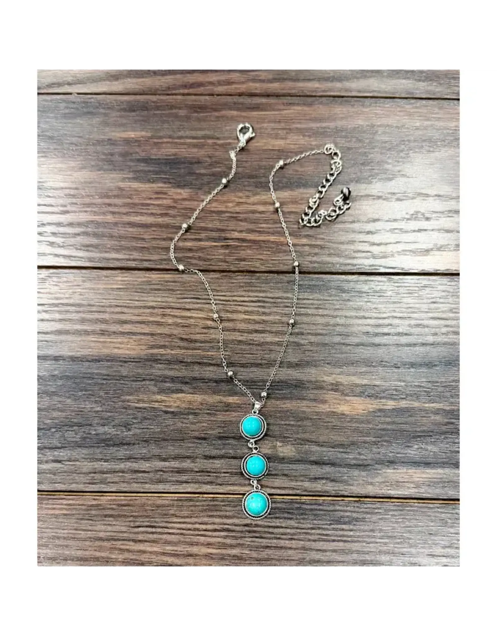NECKLACE WESTERN 16" 10 MM TURQUOISE STONES
