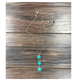 NECKLACE WESTERN 16" 10 MM TURQUOISE STONES
