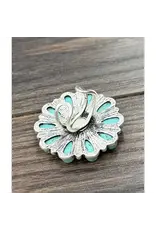 RING BIG TURQUOISE CONCHO WHITE CENTER