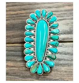 RING BIG TUQUOISE CONCHO OBLONG
