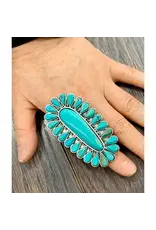 RING BIG TUQUOISE CONCHO OBLONG