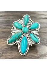 RING HUGE LOPED SIDED CONCHO TURQUOISE