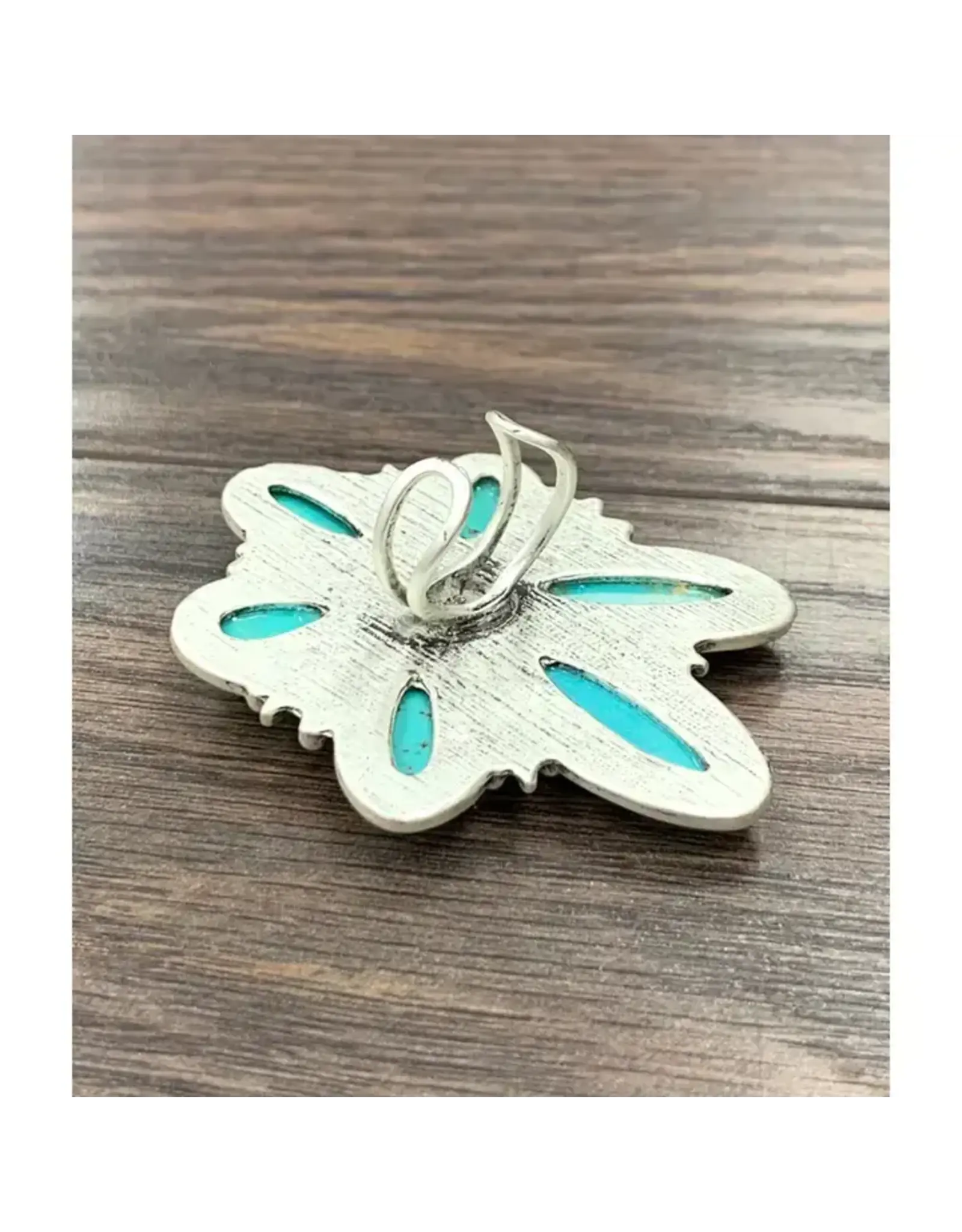 RING HUGE LOPED SIDED CONCHO TURQUOISE