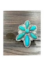RING HUGE LOPED SIDED CONCHO TURQUOISE