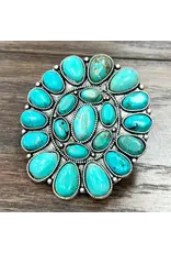RING HUGE CLUSTER TURQUOISE STONES