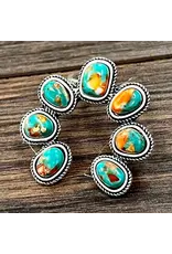 RING LARGE 1.5" SQUASH TURQUOISE GEMSTONE