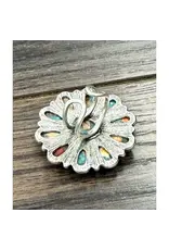 RING BIG 1.8" TURQUOISE GEMSTONE CONCHO