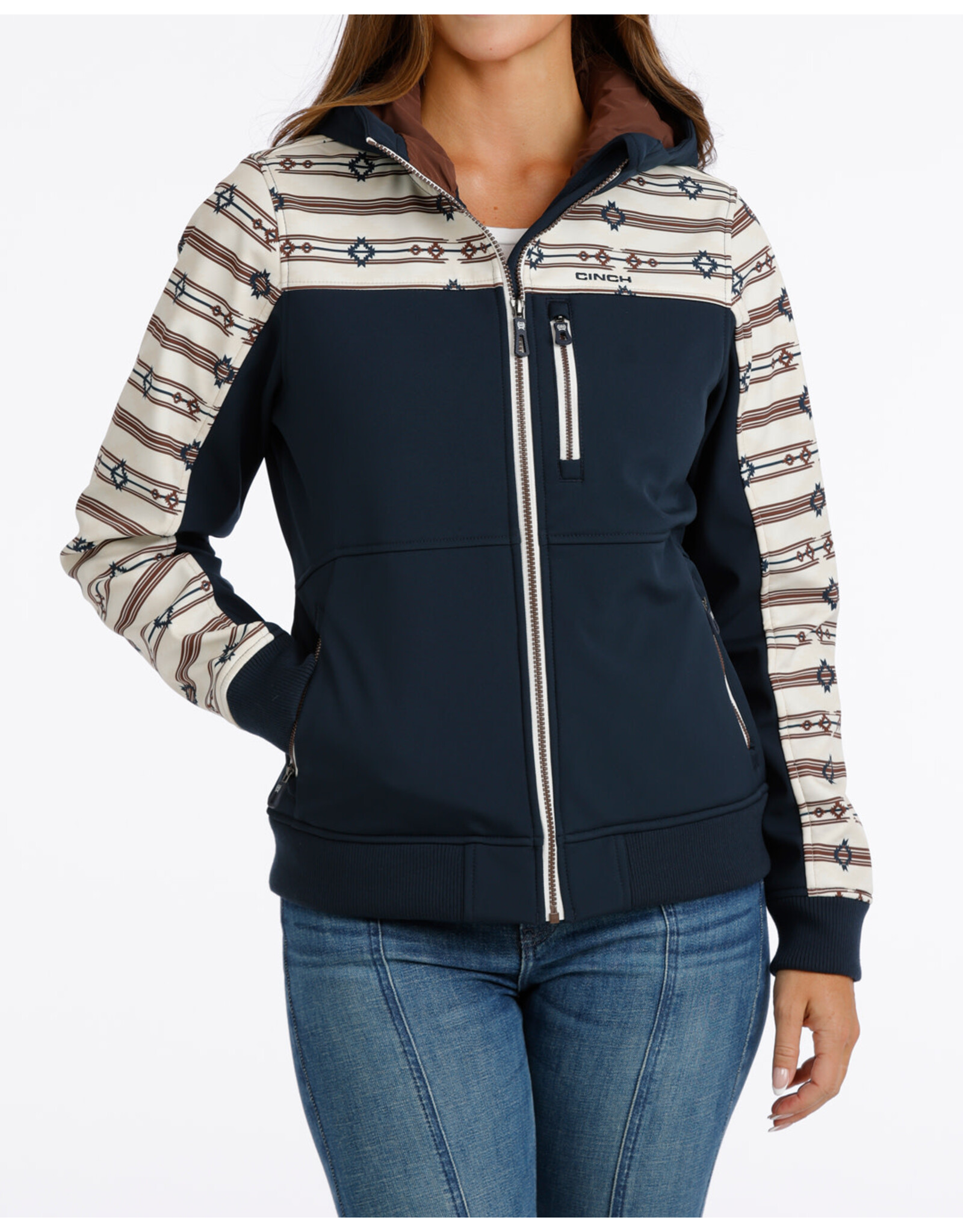 CINCH HOODIE WMS CINCH BONDED NAVY AZTEC