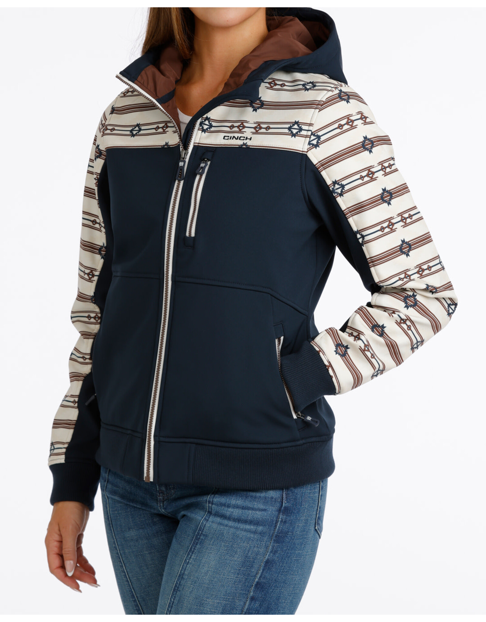 CINCH HOODIE WMS CINCH BONDED NAVY AZTEC