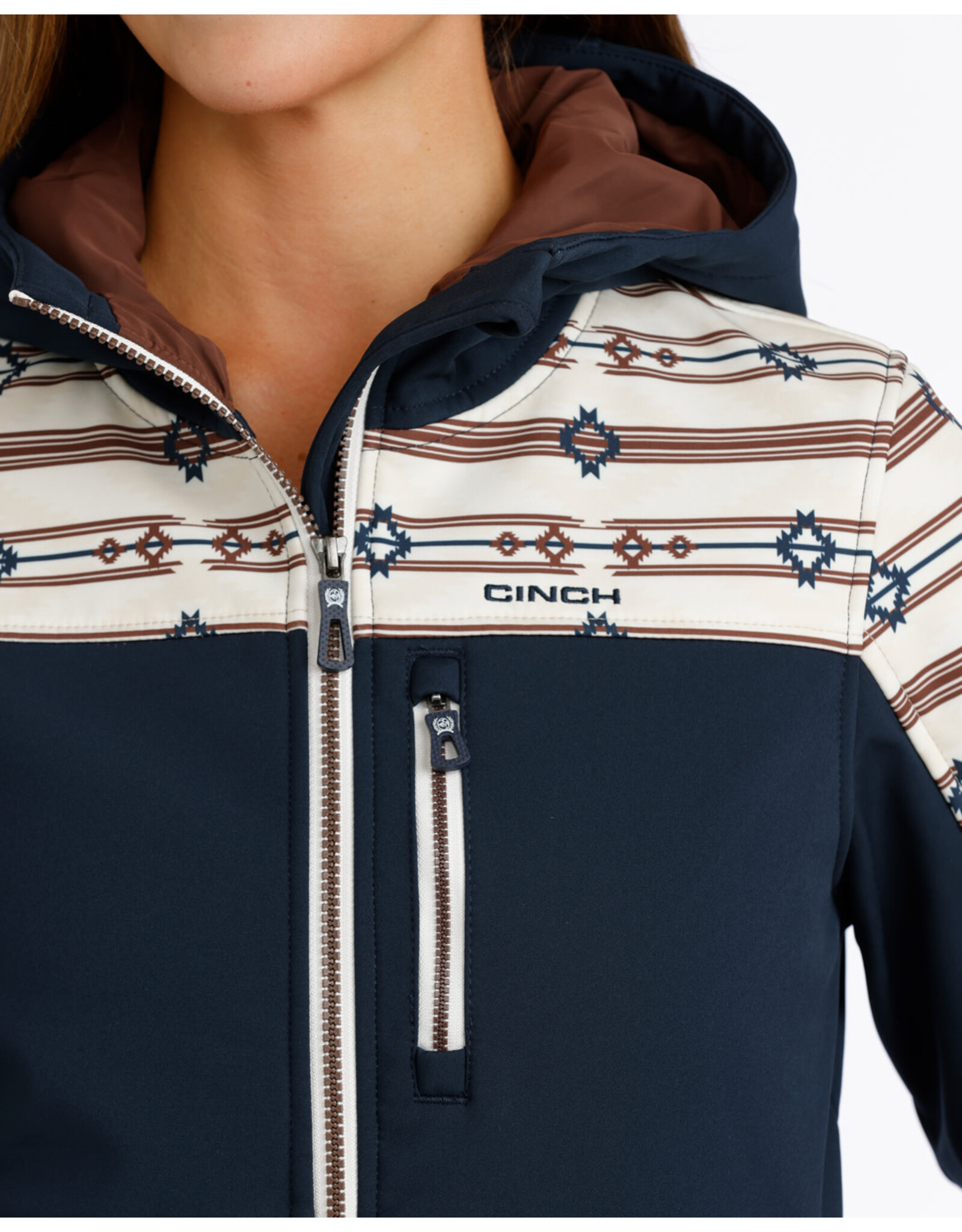 CINCH HOODIE WMS CINCH BONDED NAVY AZTEC