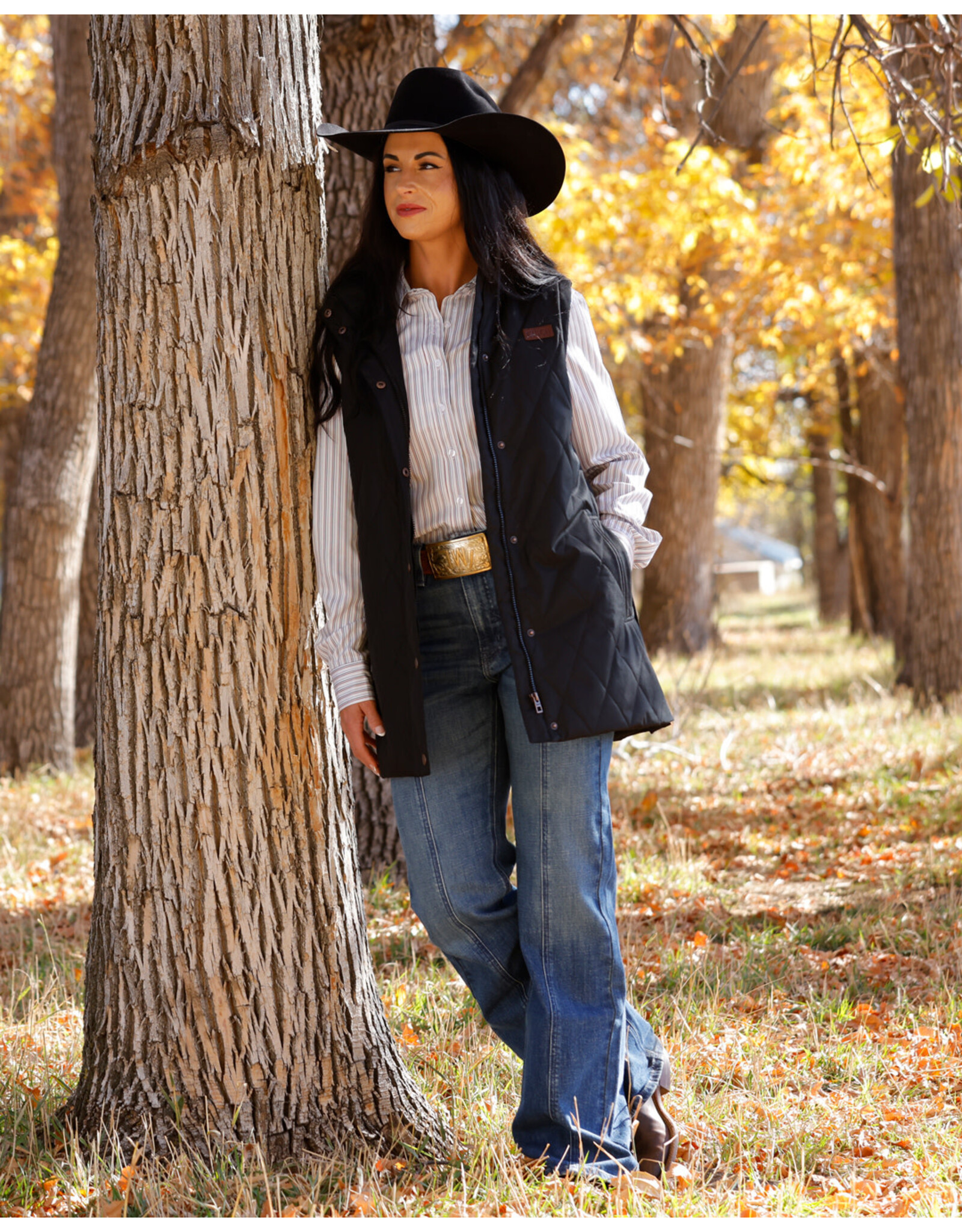 VEST WMS CINCH BARN LONG BLACK