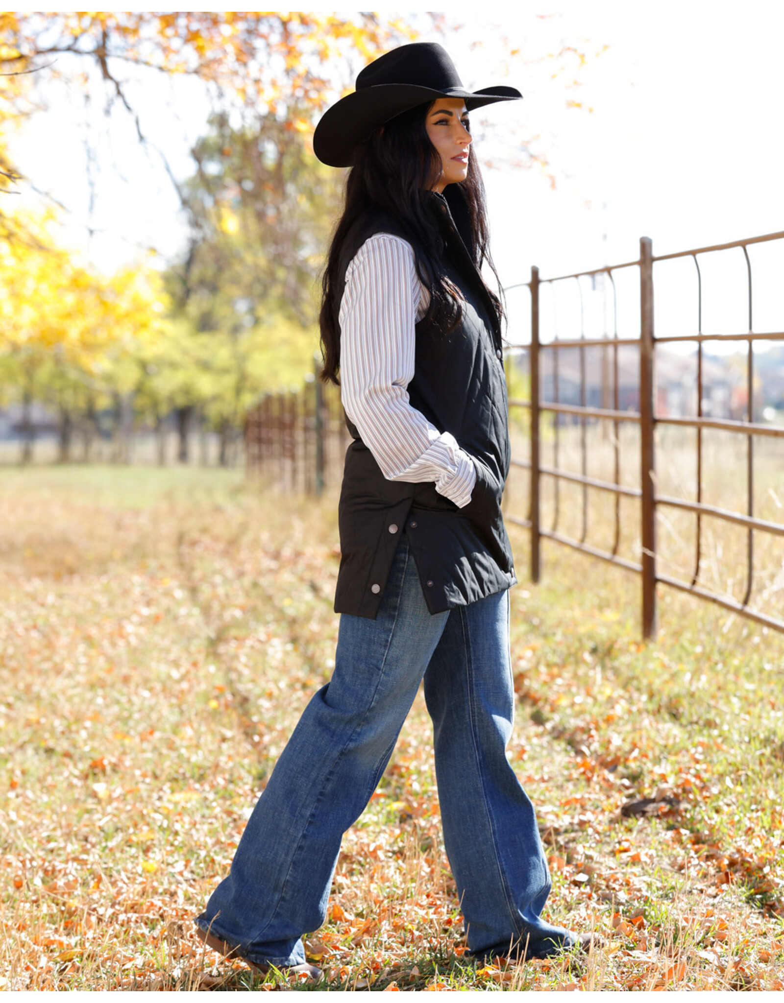 VEST WMS CINCH BARN LONG BLACK