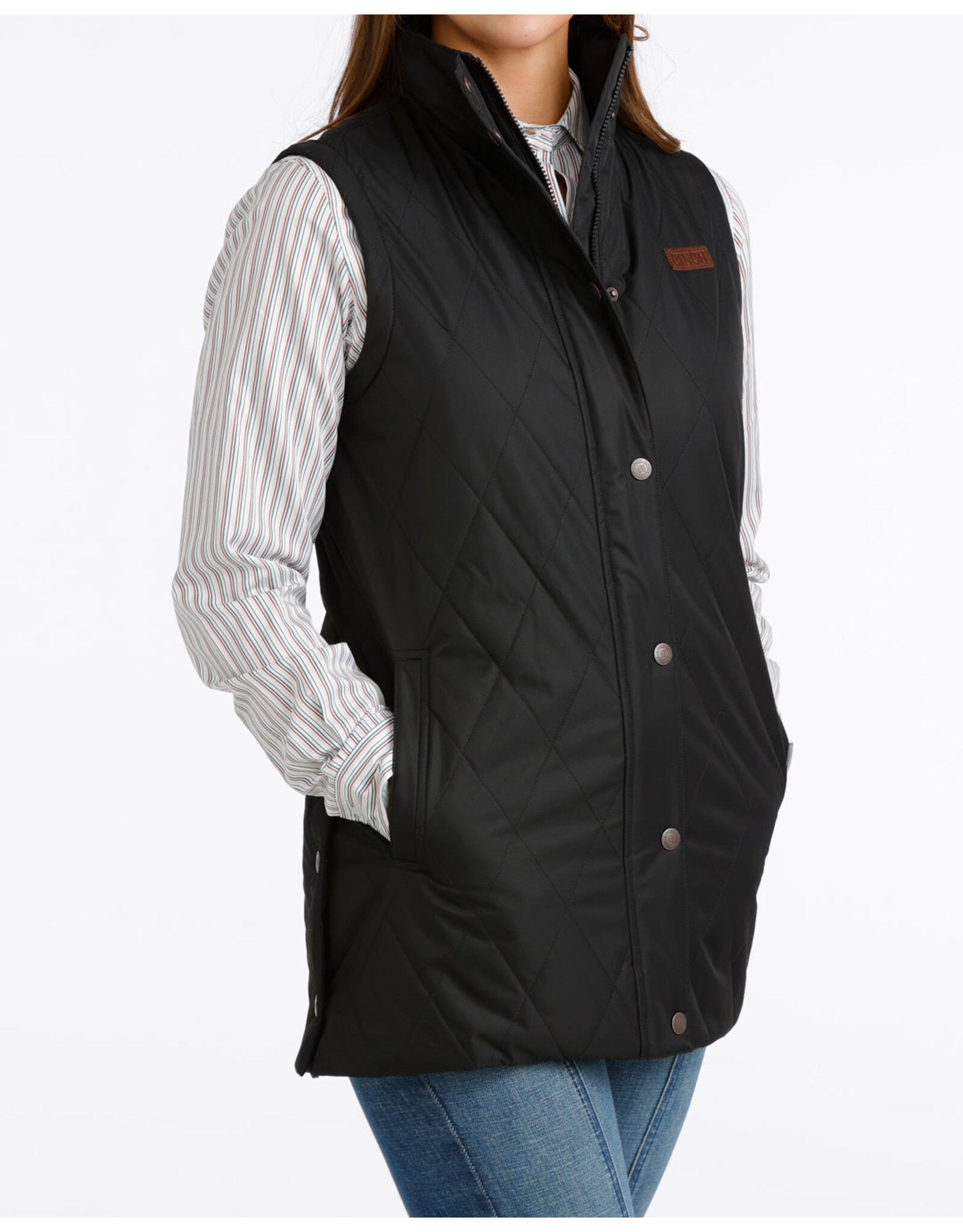 VEST WMS CINCH BARN LONG BLACK