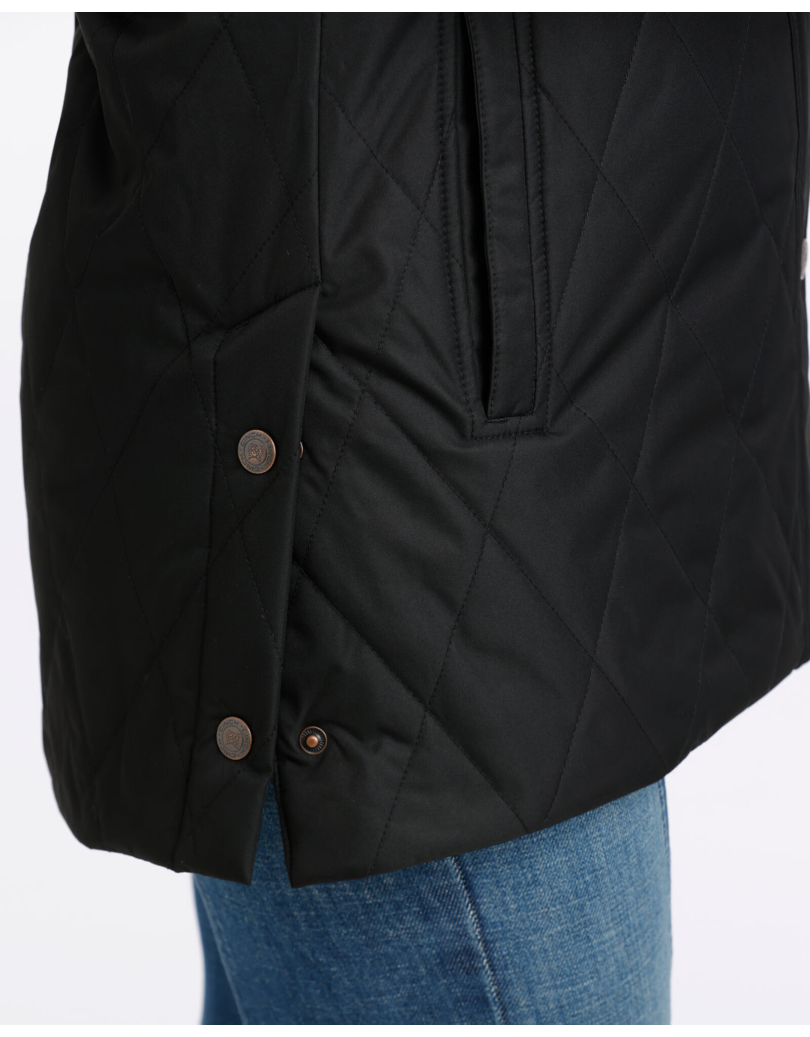 VEST WMS CINCH BARN LONG BLACK