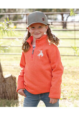 PULLOVER GIRLS CUREL 1/4 ZIP CORAL