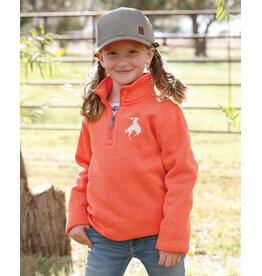PULLOVER GIRLS CUREL 1/4 ZIP CORAL