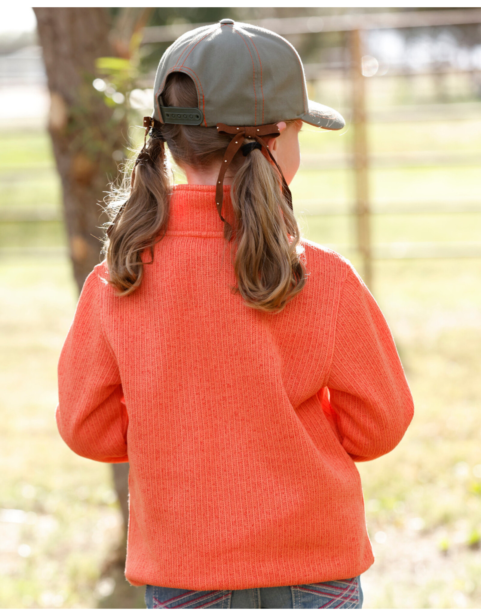 PULLOVER GIRLS CUREL 1/4 ZIP CORAL