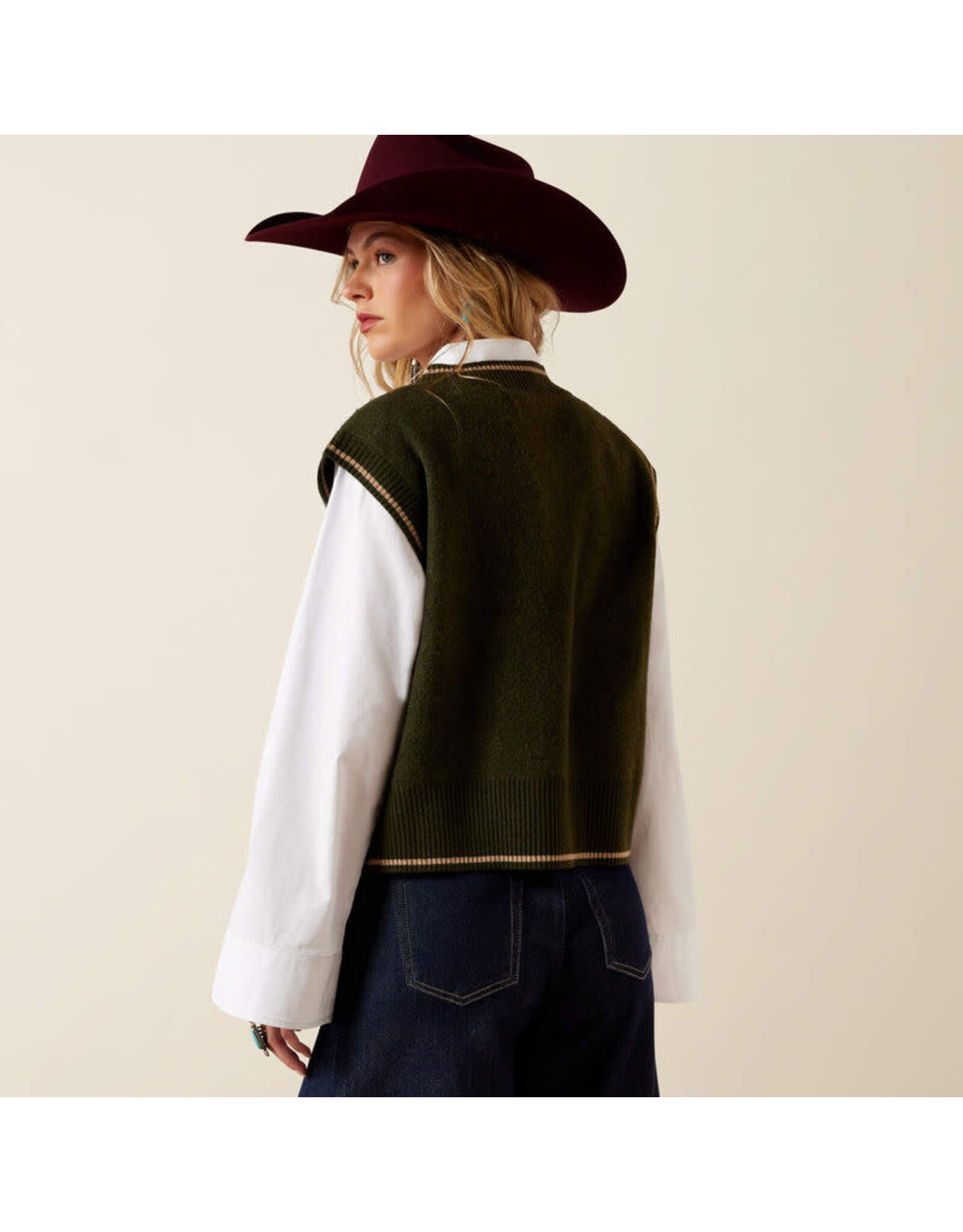SWEATER VEST ARIAT WMS WICHITA IVY GREEN