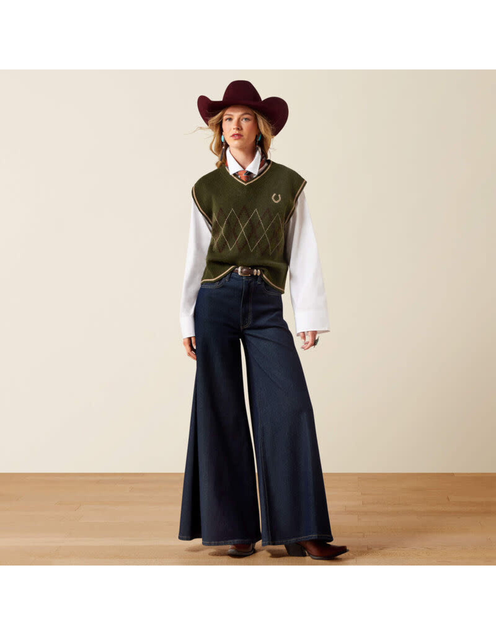 SWEATER VEST ARIAT WMS WICHITA IVY GREEN