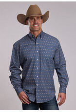 STETSON SHIRT STETSON MNS LS DOTTED LINE BLUE