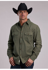 STETSON SHIRT MNS STETSON BRUSHED RUGGED TWILL GREEN