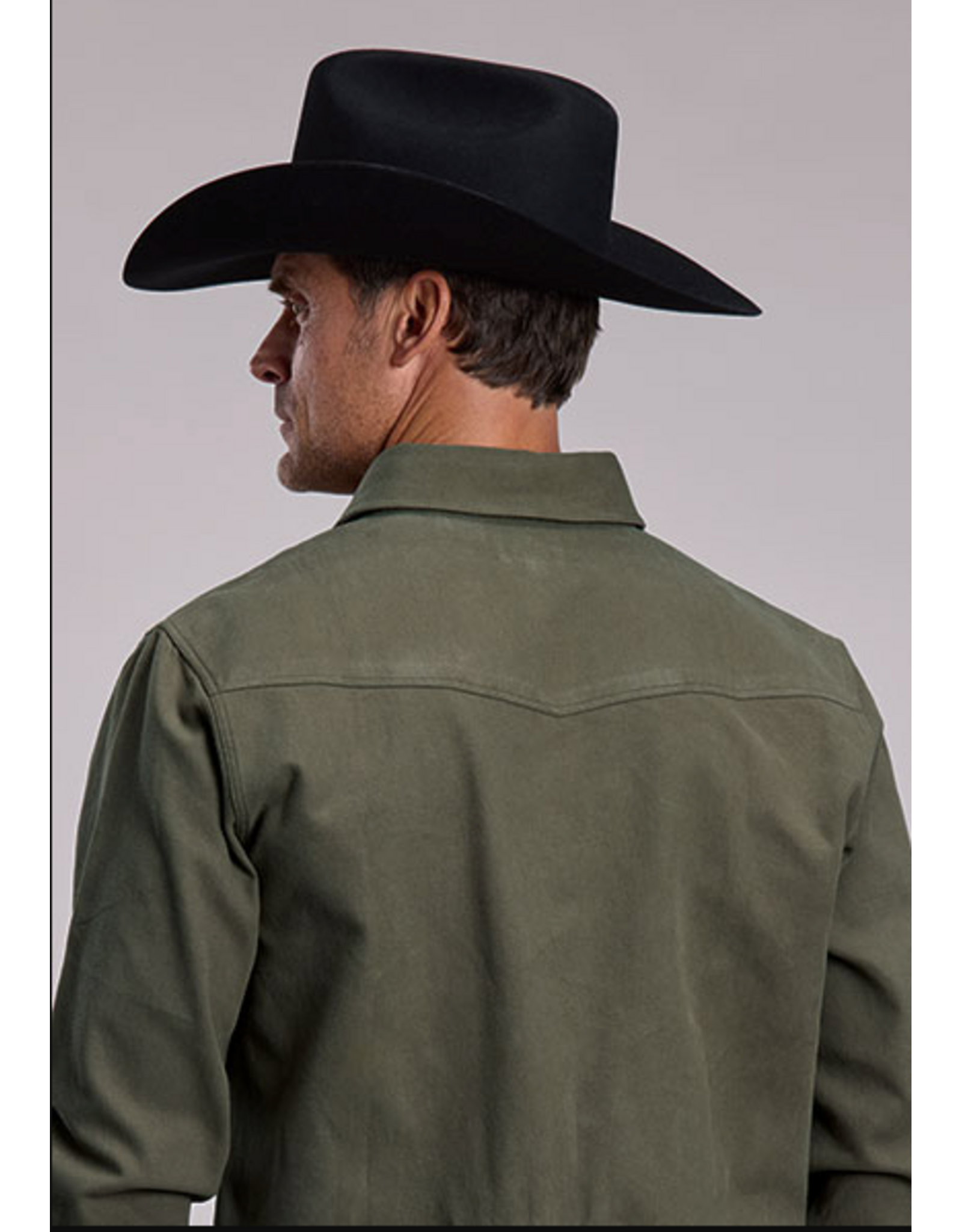 STETSON SHIRT MNS STETSON BRUSHED RUGGED TWILL GREEN