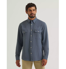 SHIRT MNS WRANGLER LS TECHNICAL TURBULENCE BLUE