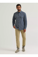 SHIRT MNS WRANGLER LS TECHNICAL TURBULENCE BLUE
