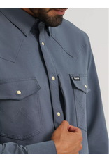 SHIRT MNS WRANGLER LS TECHNICAL TURBULENCE BLUE