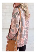 1 THE WOMEN PULLOVER SWEATSHIRT WMS 1/2 BUTTON CAMO