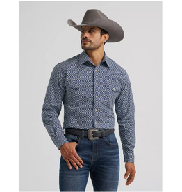 SHIRT MNS WRANGLER 20X  NAVY BLUE DICE