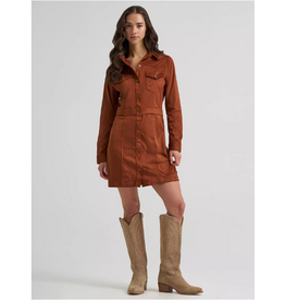 DRESS WMS WRANGLER SNAP BROWN SUEDE