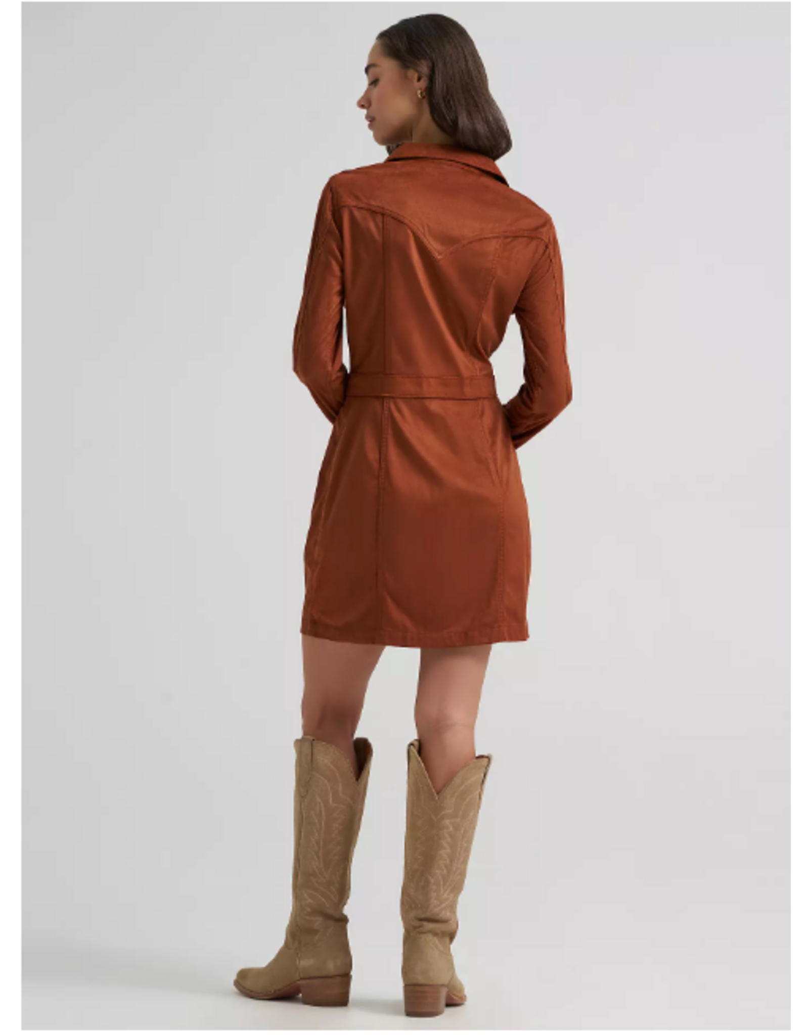 DRESS WMS WRANGLER SNAP BROWN SUEDE